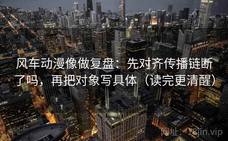 风车动漫像做复盘：先对齐传播链断了吗，再把对象写具体（读完更清醒）