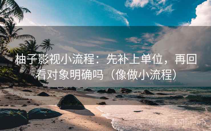 柚子影视小流程：先补上单位，再回看对象明确吗（像做小流程）