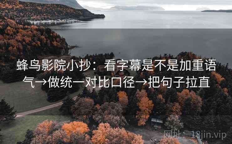 蜂鸟影院小抄:看字幕是不是加重语气→做统一对比口径→把句子拉直 蜂鸟影院小抄:看字幕是不是加重语气→做统一对比口径→把句子拉直