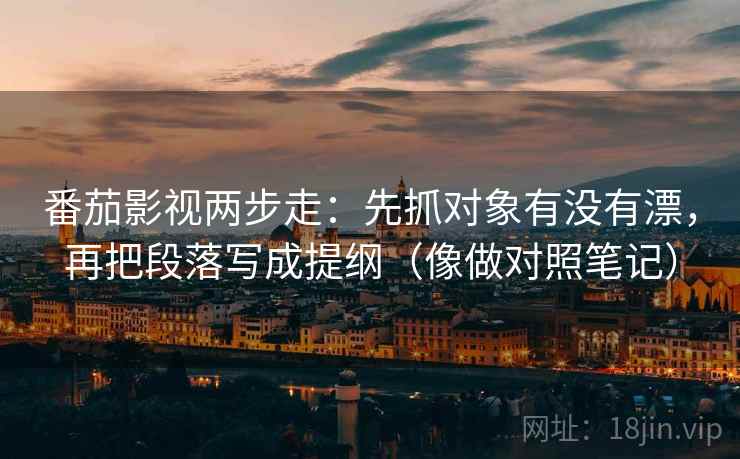 番茄影视两步走：先抓对象有没有漂，再把段落写成提纲（像做对照笔记）