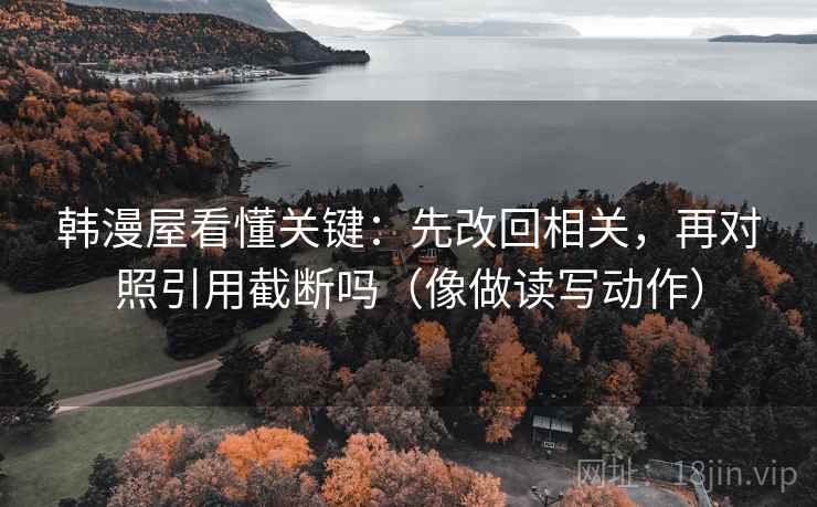 韩漫屋看懂关键：先改回相关，再对照引用截断吗（像做读写动作）